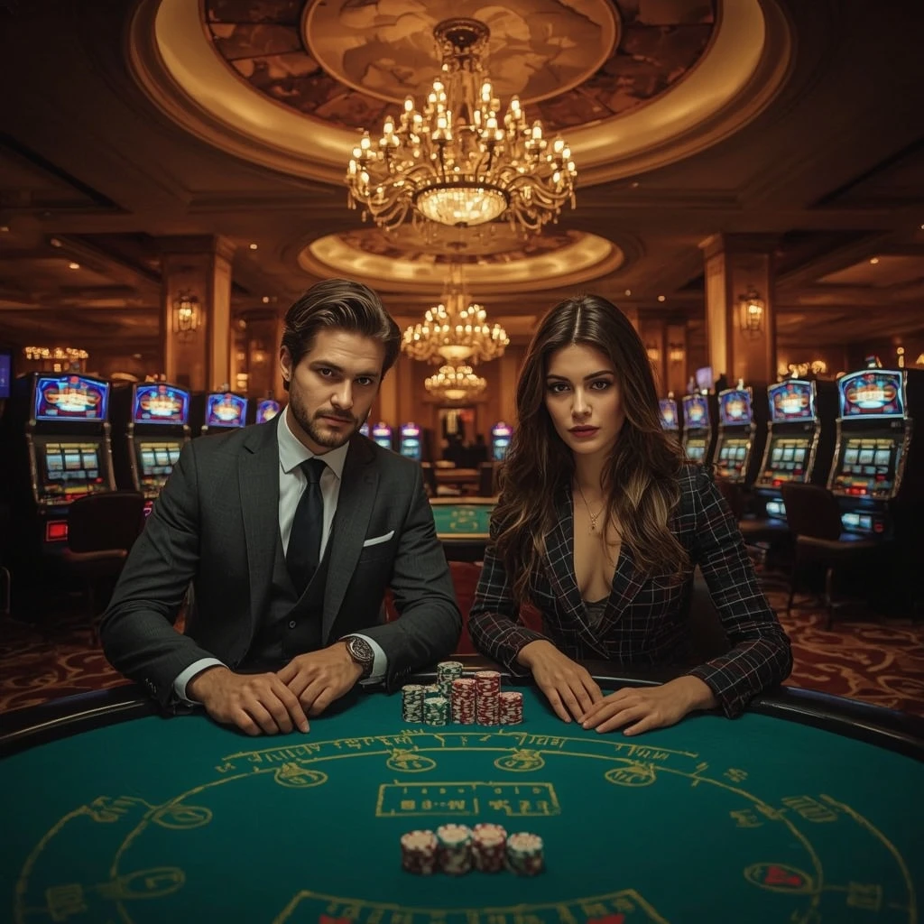 Deux joueurs de poker dans un RA CASINO